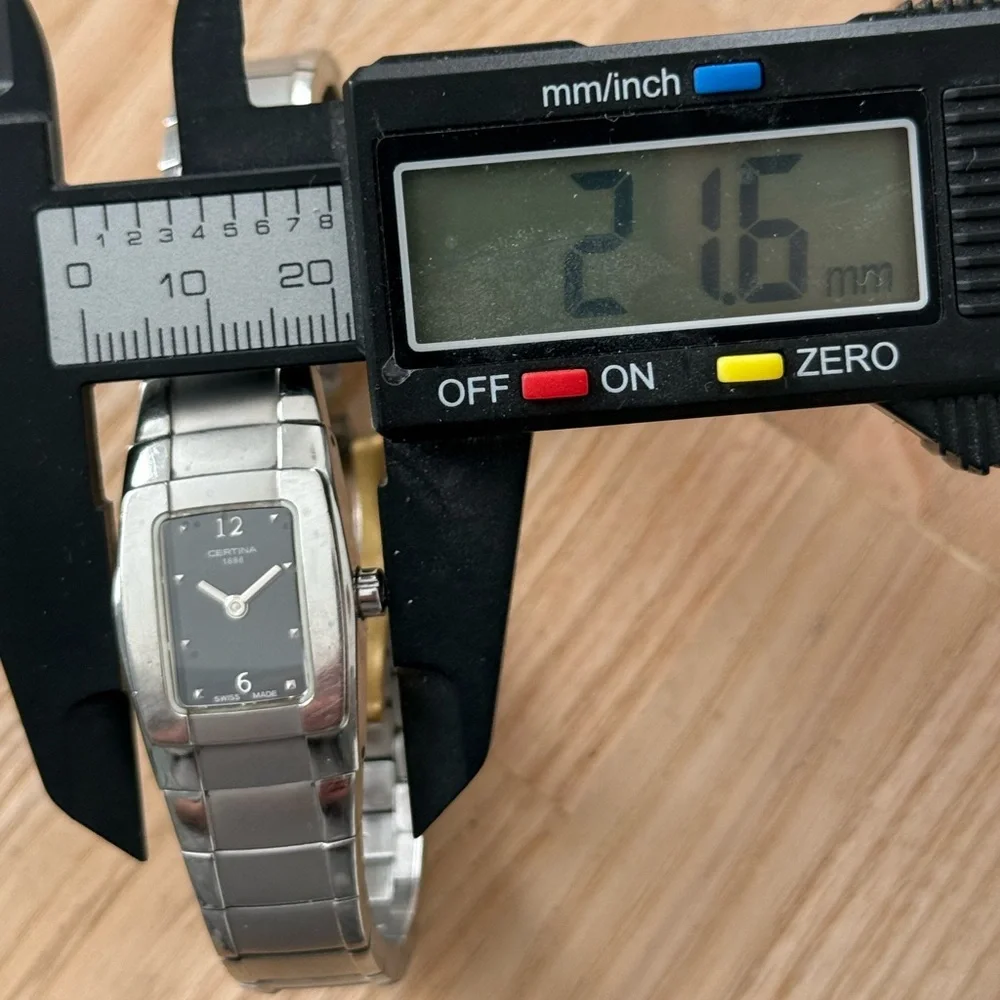 Certina Rare Luxury Designer Ladies Watch Black Dial Stainless Bracelet Hands